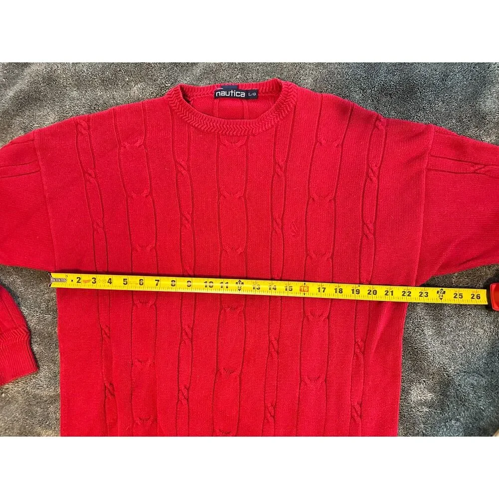 Vintage Nautica Knit Sweater - Large, Red